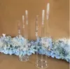 Düğün Dekorasyon Merkezi Candelabra Clear Candle Tutucu Akrilik Şamdanlar İçin