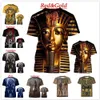 T-shirts voor heren Zomer Creatieve casual T-shirts 3D-printen Retrostijl Egyptische Farao T-shirt met korte mouwen Heren Ronde hals Top Drop 230206