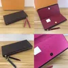 Carteira Long Long Classic Long para mulheres Multicolor Designer Coin Purse Packer Pacote Original Ladies Zipper Wallet PO247V