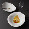 Plates Egg-shaped Bowl Inclined Artistic Conception Cold Dish Soup White El High-grade Special-shaped Ceramic Tableware