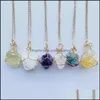 Pendant Necklaces Natural Crystal Quartz Healing Point Chakra Bead Gemstone Women Men Original Stone Jewelr Yzedibleshop Drop Delive Dh46C