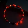 Christmas Decorations Women Headband 6 Colors With LED Lights Flower Hair Wreath Wedding Party Home Garden Accessories