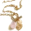 Colliers pendentifs collier à breloque coeur en or Micro pavé lien chaîne fermoir à vis mousqueton breloque coeur en or G230206290c