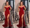 Biry Sequins 2023 Prom Dresses Mermaid Straps Side Slit Floor Length Custom Made Evening Gown Formal Ocn Wear Vestidos Plus Size 403