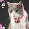 Chat Costumes Style Japonais Mignon Collier Avec Cloche Sécurité Chiot Petit Chien Chaton Solide Pet Chihuahua Produits