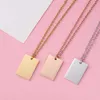 Pendant Necklaces wholesale 10Pcs 2 Sizes Rectangle Pendant Necklace Stainless Steel Cable Chain Necklace For DIY Custom Name Women's Jewelry G230206