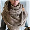 Scarves Gloves Sets Fashion Winter Women Scarf Soild Dot Printing Button Soft Wrap Casual Warm Shawls Scarfs 20211231 T2 4050Epack Dh9Yx