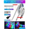 Bandes LED Rgb Strip Light 2835 5050 Ruban néon flexible 5M 10M 15M 20M Contrôleur de musique Wifi modifiable Ajouter Dc12V Adaptateur Plug Dro Dh9I6