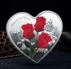 Hjärtformad Rose Valentine's Day Gift Metal Commemorative Coins 52 Languages ​​I Love You Medal Challenge Coin Crafts SN4291
