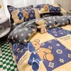 Bedding Sets Bear Printing Duvet Cover Bed Sheet Pillowcase Set Geometric Soft Comforter For Kids Adult Best quality