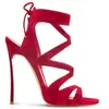 Sandalet Peep Toe Kadın Ayakkabıları Kırmızı Dantel Yukarı Şekilli Topuk Stiletto Pompalar 2023 İçi Boş Chaussure Femme Seksi Moda Sandalyas