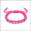 L￤nkkedja handgjorda fluorescerande fl￤tade armband f￶r kvinnor flickor kristall inlagd rosa gul gr￶n justerbar trendiga smycken helheter dhy8i