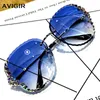 Солнцезащитные очки Oversize, круглые солнцезащитные очки со стразами, женские 2022, винтажные солнцезащитные очки с градиентом, женские солнцезащитные очки Lunette De Soleil Pour Femmes 2022, G230131