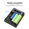 Cell Phone Chargers Essager 18650 Battery Charger Universal Rechargeable Battery Charging For AA AAA Lithium Li ion USB Batteries Charger 4 2 Slot 230206