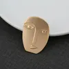 Broches woogge 1pc Trendy Abstract Human Face Broche Pin para mulheres Minimalista Matte Metal Gold Color Acessórios