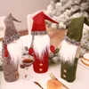 Christmas Decorations HAPPYXMAS/Haobeishu No Face Dolls Wine Bottles Set Champagne Embroidery Old Man's Toys Bags Restauran