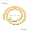 Chains 10Mm Wide Snake Bone Chain Yellow Gold Filled Men Statement Herringbone Necklace 60Cm 2072 Q2 Drop Delivery Jewelry Necklaces Dhyh8