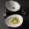 Plates Egg-shaped Bowl Inclined Artistic Conception Cold Dish Soup White El High-grade Special-shaped Ceramic Tableware