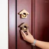 Dekorativa figurer Trä magnetiska dörrklockor med hög klar ton antik dörrklocka påminn gäst som kommer till hembutikens kontorsdekor