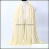 Scarves Premium Stretchy Jersey Maxi Hijab Scarf Long Shawl Muslim Head Wrap Plain Colors 80Cm X 180Cm 589 T2 Drop Delivery Fashion Dhcdz