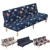 Stol täcker universal armlös elastisk soffa täcker all inclusive -fällbar klassisk tryckning mjuk mater