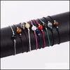 Link Chain 12pcs/sets natuursteen handgemaakte geweven charmes armbanden armbanden voor vrouwen verstelbare touw polsbandje sieraden kinderen bi dhbls