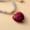 Pendentif Colliers Nouveau Classique Pierres Naturelles Coeur Rouge Pendentif Collier Femmes Exquis Court Collier Ras Du Cou Bijoux Cadeaux En Gros G230206