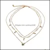H￤nge halsband mtilayer stj￤rna clavicle kvinnor guld uttalande halsband grossist 3667 q2 droppleverans smycken h￤ngen dh5dx
