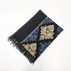 Scarves 2023 Warm Winter Women Scarf Embroidery Cashmere Ladies Shawls And Wraps Thicken Foulard Female Tassel Blanket Pashmina