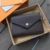 Designer de moda feminina carteira curta mulher bolsa desconto caixa original titular do cartão senhoras bolsa verificada flor