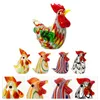 Party-Dekoration, 5 Stück, japanische Hühnerfiguren, Desktop-Verzierungen, kreative Tiermodelle