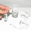 pipe per fumatori Femmina Maschio 10 14 18 mm Quarzo Chiodo 4mm Spessore 45 90 Gradi 100% Puro Quarzo Banger Chiodo Domeless Glass Bong Chiodo