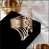 Charm Bracelets Pretty Wing Bracelet For Women Chic Jewelry Gold Color Wrap Fashion Accessories Alloy Cuff Bangle Carshop2006 Drop De Dh2Da