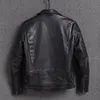 Men's Leather & Faux 2023 Genuine Cow Jacket Men Vintage Spring Autumn Short Cowhide Coat Real Jackets Veste Moto Homme 18-25A KJ2316