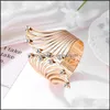 Charm Bracelets Pretty Wing Bracelet For Women Chic Jewelry Gold Color Wrap Fashion Accessories Alloy Cuff Bangle Carshop2006 Drop De Dh2Da