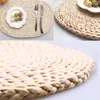 Table Mats 1PC Straw Placemats Oval Rattan Dining Natural Handmade Pad Mat Tablemat Kitchen Accessories 30 45cm