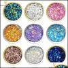 Stud 1 Pairs 16 Colors Cute Round Earrings For Women Stainless Steel Colorf Drusy Resin Cluster Fashion Jewelry Drop Delivery Dhiyt