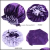 Bonnet / Crâne Casquettes Soie Bonnet De Nuit Chapeau Double Côté Porter Femmes Tête Er Sommeil Satin Bonnet Pour Beautif Cheveux Réveil Parfait Vente Quotidienne 8 Dh4F7