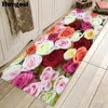 Travesseiro /decorativo thregost 3d rosa estampada tapetes de portas floral corredor tapetes de boas-vindas microfibra anti-deslizamento capacho ao ar livre washab