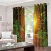 Perde Özel Po Blackout Pencere Drapes Lüks 3D Perdeler Oturma Odası Güneş Işığı Yeşil Orman