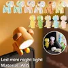 Lampade da tavolo Cute LED Night Light Mini lampada a forma di animale domestico Cartoon Camera da letto decorativa pieghevole Regali Room Living Xmas Bedside C6S4