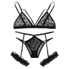 Sexy Set Femmes Plus taille Bra Costumes érotiques chauds en dentelle Sous-vêtements sans couture Garters à pois lette lingerie S Y2302