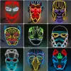 Party Masks Glowing Cosplay Cartoon Characters Scary Monsters Ferocious Animals Luminous LED Neon For Halloween Carnival 230206