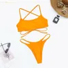 Kvinnors sommardesigner Tvådel sexig bikini baddräkter rita repet och slips fast färg badkläder mode strand px0628 baddräkt sommar baddräkt