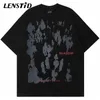 Herren T-Shirts LENSTID Sommer Männer Kurzarm T-shirts Hip Hop People Shadow Print T-shirts Streetwear Harajuku Casual Baumwolle Lose Tops Tees 230206