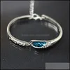 Charm Bilezikler Kadın Mücevherleri İçin Bangles Düşük Fiyat Kristalleri Bilezik Mavi Sier Carshop2006 Drop Teslimat DHY7V