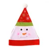 Christmas Decorations Santa Claus Snowman Pattern Hats Adult Kids Velveteen Non-woven Fabrics Fashionable Compact For Xmas Party Home Shop