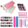 Kits d'art d'ongle ensemble acrylique 12 couleurs paillettes poudre stylo brosse trousse à outils manucure pour débutants TSLM2