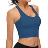 Kvinnors tankar Stylish Bar Sports Tops Kvinnor Casual ärmlösa Vest Ladies Chest Pad Movement Kort beskuren tank Top Gym Camis Tirantes