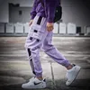 Men's Pants Harajuku Cargo Men Streetwear Casual Elastic Waist Joggers Trousers 2023 Colorblock Hip Hop Harem PantsMen's
